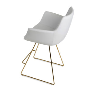 Soho Concept Bottega Arm Barstools & Counterstools - Ergonomic Leatherette Seating With Soft Gold Accents Gold,White  Soho-concept-dining-chair-10638