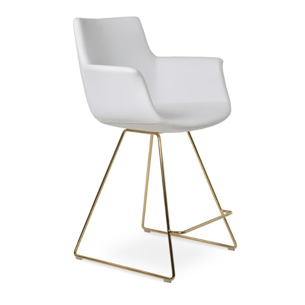 Soho Concept Bottega Arm Barstools & Counterstools - Stylish Leatherette Seats With Adjustable Heights & 2-year Warranty Gold,White  Soho-concept-dining-chair-07477