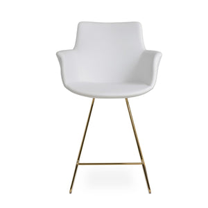 Soho Concept Bottega Arm Barstools & Counterstools - Stylish Leatherette Seats With Adjustable Heights & 2-year Warranty Gold,White  Soho-concept-dining-chair-06592