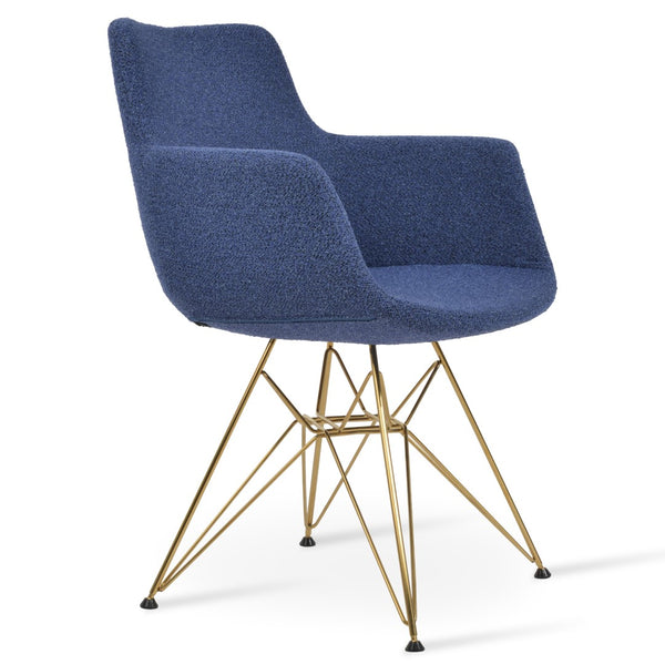 Soho Concept Bottega Arm (Large) Office Chair - Stylish Upholstered Dining Chair With 10-year Guarantee & Comfort Blue,Black  Soho-concept-dining-chair-01113
