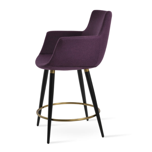 Soho Concept Bottega Ergonomic Arm Barstools & Counterstools - Adjustable Heights, Premium Wool Fabrics, 10-year Guarantee Black,Gold  Soho-concept-dining-chair-07462