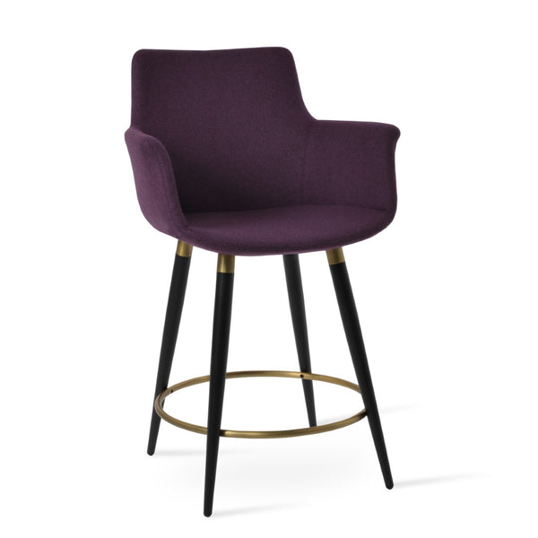 Soho Concept Bottega Ergonomic Arm Barstools & Counterstools - Adjustable Heights, Premium Wool Fabrics, 10-year Guarantee Black,Gold  Soho-concept-dining-chair-10584