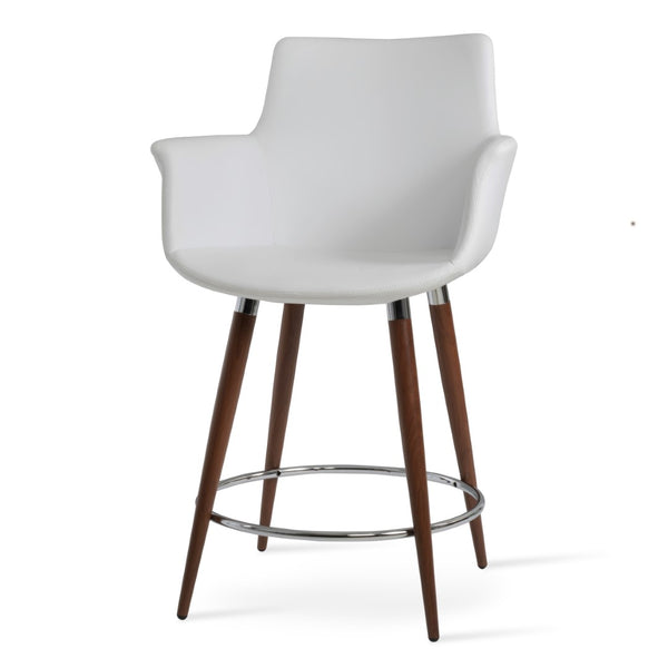 Soho Concept Bottega Arm Barstools & Counterstools - Stylish Leatherette Seats With Adjustable Heights & 2-year Warranty Walnut,White  Soho-concept-dining-chair-10585