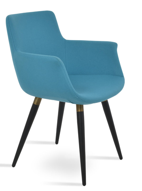 Soho Concept Bottega Arm Office Chair - Stylish Adjustable Dining Chair In Wool & Boucle Fabrics, 10-year Warranty Black,Gold,Turquoise  Soho-concept-dining-chair-01158