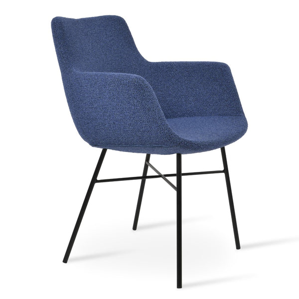 Soho Concept Bottega Arm (Large) Office Chair - Stylish Upholstered Dining Chair With 10-year Guarantee & Comfort Black,Blue  Soho-concept-dining-chair-01216