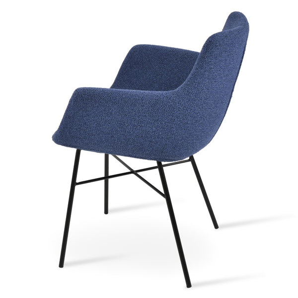 Soho Concept Bottega Arm (Large) Office Chair - Stylish Upholstered Dining Chair With 10-year Guarantee & Comfort Black,Blue  Soho-concept-dining-chair-01216