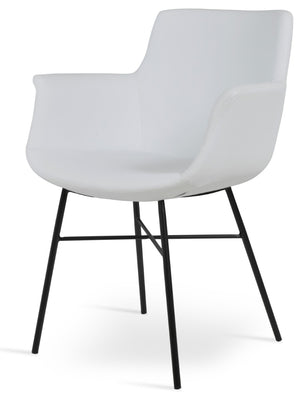 Soho Concept Bottega Arm (Large) Office Chair – Stylish Leatherette Design With Steel Base & 2-year Warranty Black,White  Soho-concept-dining-chair-01221