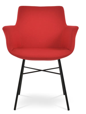 Soho Concept Bottega Arm (Large) Office Chair - Stylish Upholstered Dining Chair With 10-year Guarantee & Comfort Black,Red  Soho-concept-dining-chair-01218