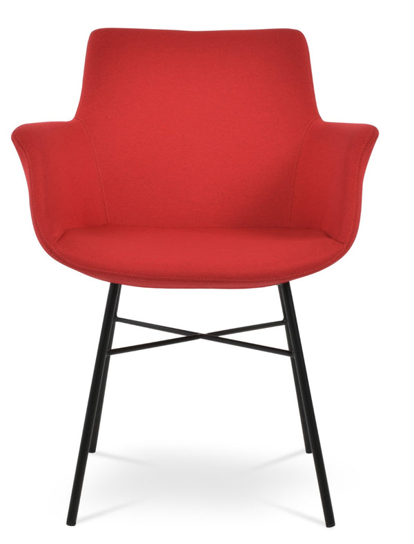 Soho Concept Bottega Arm (Large) Office Chair - Stylish Upholstered Dining Chair With 10-year Guarantee & Comfort Black,Red  Soho-concept-dining-chair-01218