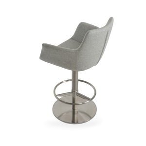 Soho Concept Bottega Arm Barstools & Counterstools - Ergonomic Comfort With 10-year Guarantee, Dark Grey & Walnut Silver  Soho-concept-dining-chair-10586