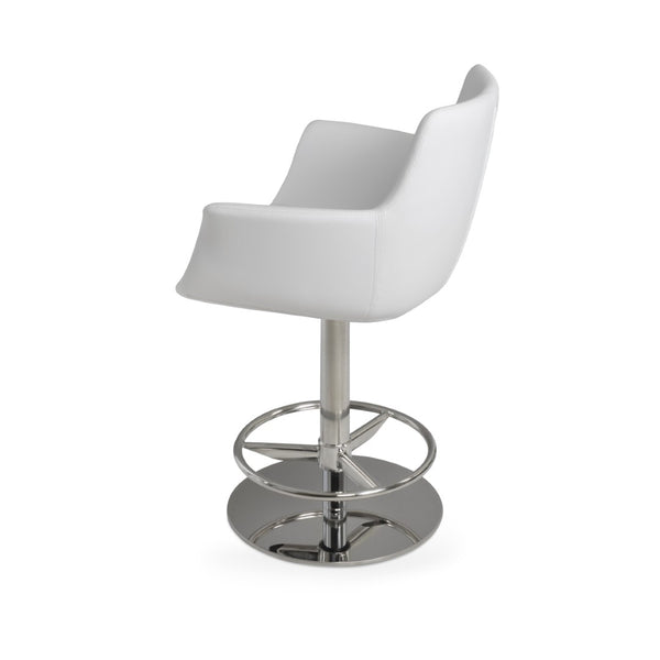 Soho Concept Bottega Adjustable Arm Barstools & Counterstools - Stylish Leatherette, 2-year Guarantee, Made In Turkiye White  Soho-concept-dining-chair-10587