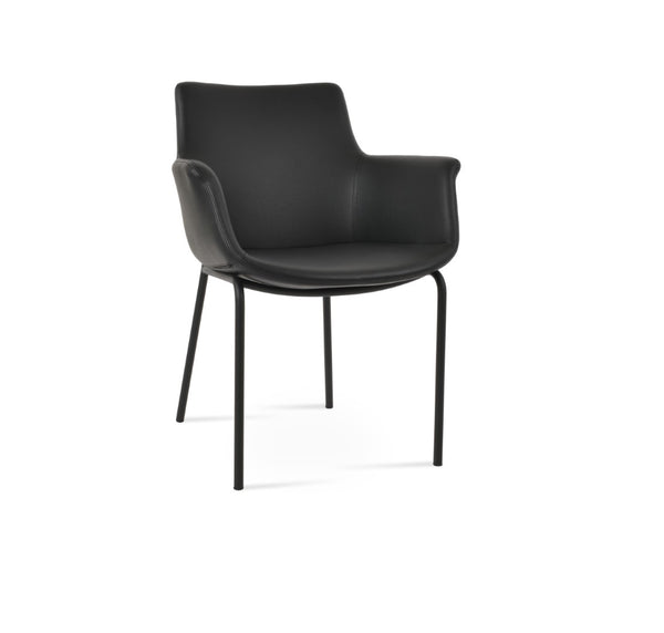 Soho Concept Bottega Arm Office Chair - Stylish Leatherette Dining Chair With Adjustable Heights & 2-year Guarantee Black  Soho-concept-dining-chair-01244