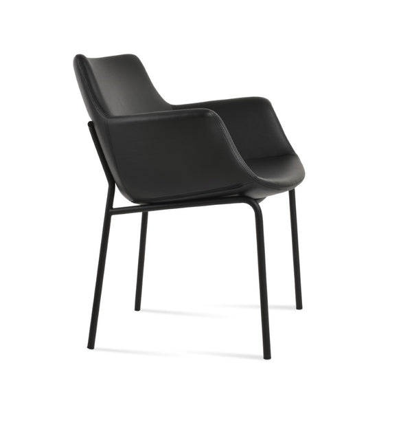 Soho Concept Bottega Arm Office Chair - Stylish Leatherette Dining Chair With Adjustable Heights & 2-year Guarantee Black  Soho-concept-dining-chair-01245
