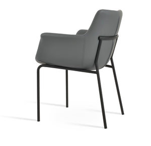 Soho Concept Bottega Arm Office Chair - Stylish Leatherette Dining Chair With Adjustable Heights & 2-year Guarantee Black,Grey  Soho-concept-dining-chair-01242