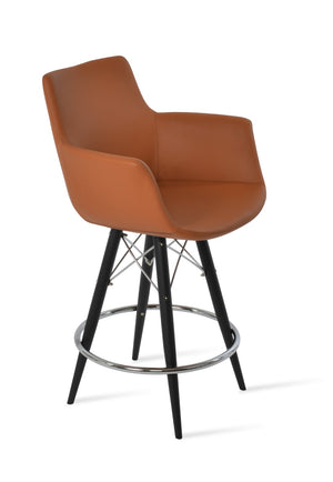 Soho Concept Bottega Arm Barstools & Counterstools - Ergonomic Design In Camira Boucle & Leather, 10-year Warranty Black  Soho-concept-dining-chair-10590