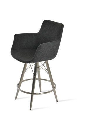 Soho Concept Bottega Arm Barstools & Counterstools - Ergonomic Comfort With 10-year Guarantee, Dark Grey & Walnut Dark Grey  Soho-concept-dining-chair-10591