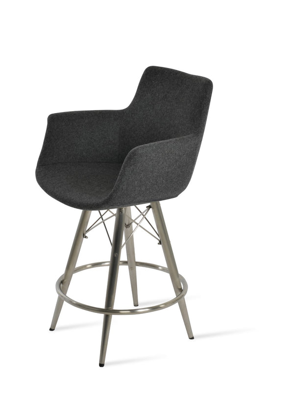 Soho Concept Bottega Arm Barstools & Counterstools - Ergonomic Comfort With 10-year Guarantee, Dark Grey & Walnut Dark Grey  Soho-concept-dining-chair-10591