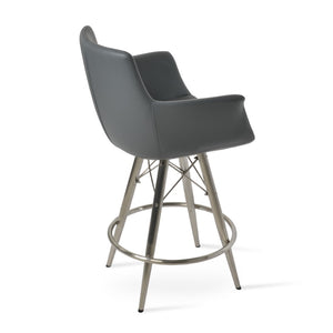 Soho Concept Bottega Arm Barstools & Counterstools - Stylish Leatherette Seats With Adjustable Heights & 2-year Warranty Grey  Soho-concept-dining-chair-10594