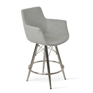 Soho Concept Bottega Arm Barstools & Counterstools - Ergonomic Comfort With 10-year Guarantee, Dark Grey & Walnut Silver  Soho-concept-dining-chair-10593