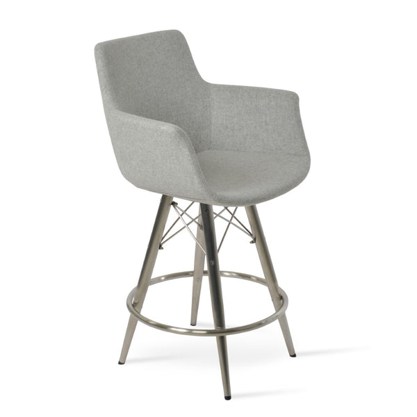 Soho Concept Bottega Arm Barstools & Counterstools - Ergonomic Comfort With 10-year Guarantee, Dark Grey & Walnut Silver  Soho-concept-dining-chair-10593