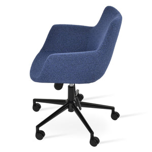 Soho Concept Bottega Arm Executive Office Chair - Luxurious Upholstery, Ergonomic Design, 10-year Guarantee, Blue Black,Blue  Soho-concept-dining-chair-12667