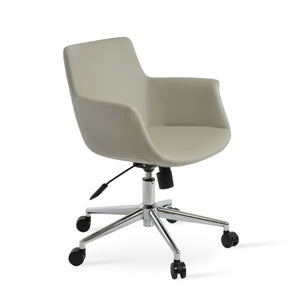 Soho Concept Bottega Arm Office Chair - Ergonomic Design, 10-year Guarantee, Stylish Upholstery Options! Chrome,Light Grey  Soho-concept-dining-chair-11680