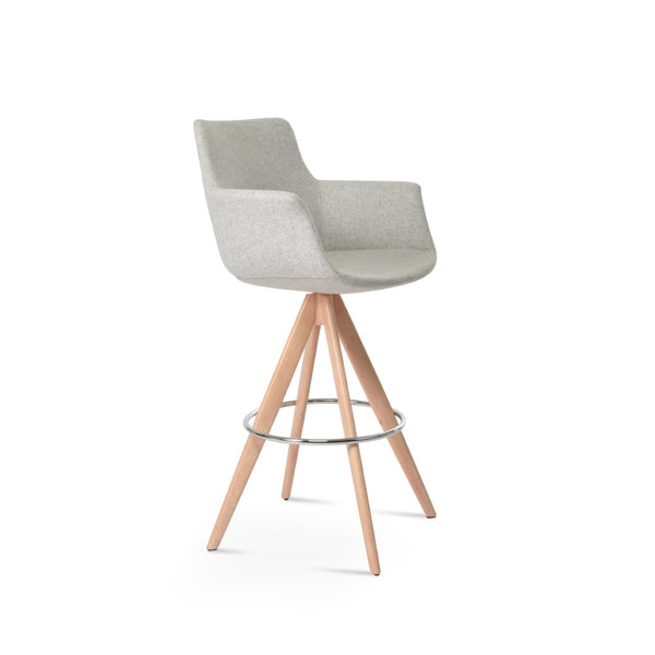 Soho Concept Bottega Arm Barstools & Counterstools - Ergonomic Comfort With 10-year Guarantee, Dark Grey & Walnut Natural,Silver  Soho-concept-dining-chair-10596