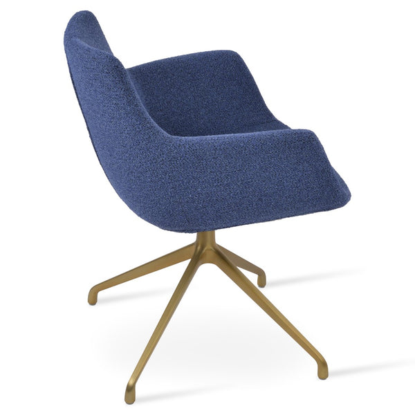 Soho Concept Bottega Arm (Large) Office Chair - Stylish Upholstered Dining Chair With 10-year Guarantee & Comfort Brass,Gold,Blue,Black  Soho-concept-dining-chair-01428