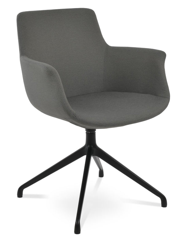Soho Concept Bottega Arm (Large) Office Chair - Stylish Upholstered Dining Chair With 10-year Guarantee & Comfort Black,Grey  Soho-concept-dining-chair-01420