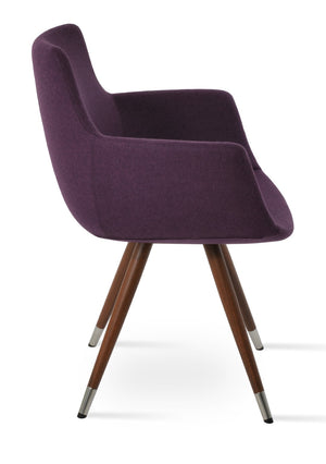 Soho Concept Bottega Arm Large Office Chair - Stylish Chrome Base, Versatile Heights, 10-year Fabric Guarantee! Walnut  Soho-concept-dining-chair-01445