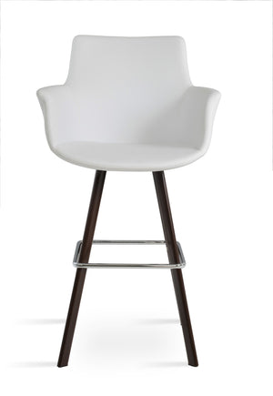 Soho Concept Bottega Arm Barstools & Counterstools - Stylish Leatherette Seats With Adjustable Heights & 2-year Warranty Walnut,White  Soho-concept-dining-chair-07467