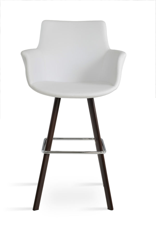 Soho Concept Bottega Arm Barstools & Counterstools - Stylish Leatherette Seats With Adjustable Heights & 2-year Warranty Walnut,White  Soho-concept-dining-chair-07467