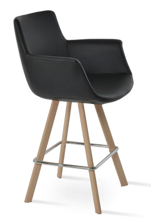 Soho Concept Bottega Arm Barstools & Counterstools - Stylish Leatherette Seats With Adjustable Heights & 2-year Warranty Natural,Black  Soho-concept-dining-chair-10599