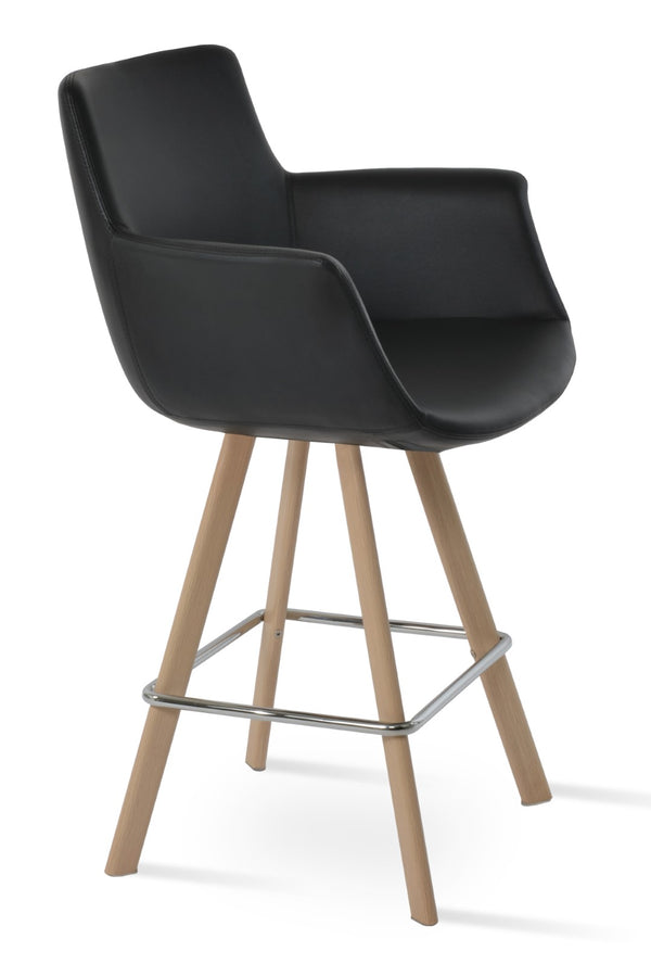 Soho Concept Bottega Arm Barstools & Counterstools - Stylish Leatherette Seats With Adjustable Heights & 2-year Warranty Natural,Black  Soho-concept-dining-chair-10599