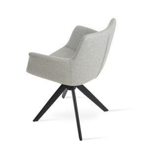 Soho Concept Bottega Arm Office Chair - Stylish Adjustable Dining Chair In Wool & Boucle Fabrics, 10-year Warranty Black,Silver  Soho-concept-dining-chair-01477