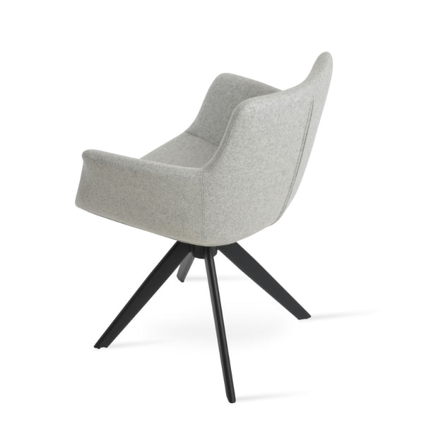 Soho Concept Bottega Arm Office Chair - Stylish Adjustable Dining Chair In Wool & Boucle Fabrics, 10-year Warranty Black,Silver  Soho-concept-dining-chair-01477