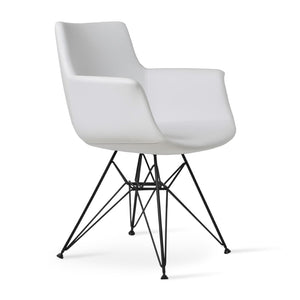 Soho Concept Bottega Arm Office Chair - Stylish Leatherette Dining Chair With Adjustable Heights & 2-year Guarantee Black,White  Soho-concept-dining-chair-01493