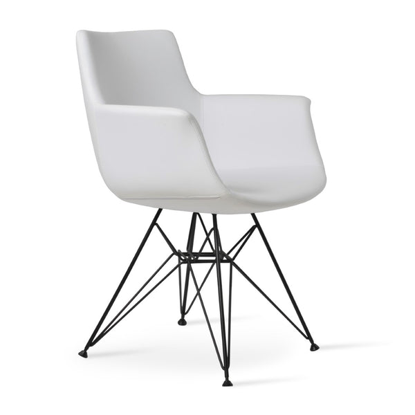 Soho Concept Bottega Arm Office Chair - Stylish Leatherette Dining Chair With Adjustable Heights & 2-year Guarantee Black,White  Soho-concept-dining-chair-01493