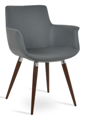 Soho Concept Bottega Arm Office Chair - Stylish Leatherette Dining Chair With Adjustable Heights & 2-year Guarantee Walnut,Grey  Soho-concept-dining-chair-01167