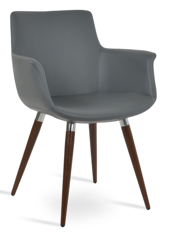 Soho Concept Bottega Arm Office Chair - Stylish Leatherette Dining Chair With Adjustable Heights & 2-year Guarantee Walnut,Grey  Soho-concept-dining-chair-01167