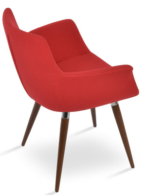 Soho Concept Bottega Arm Office Chair - Stylish Comfort With Adjustable Height, Premium Fabrics & 10-year Warranty Walnut,Red  Soho-concept-dining-chair-01165