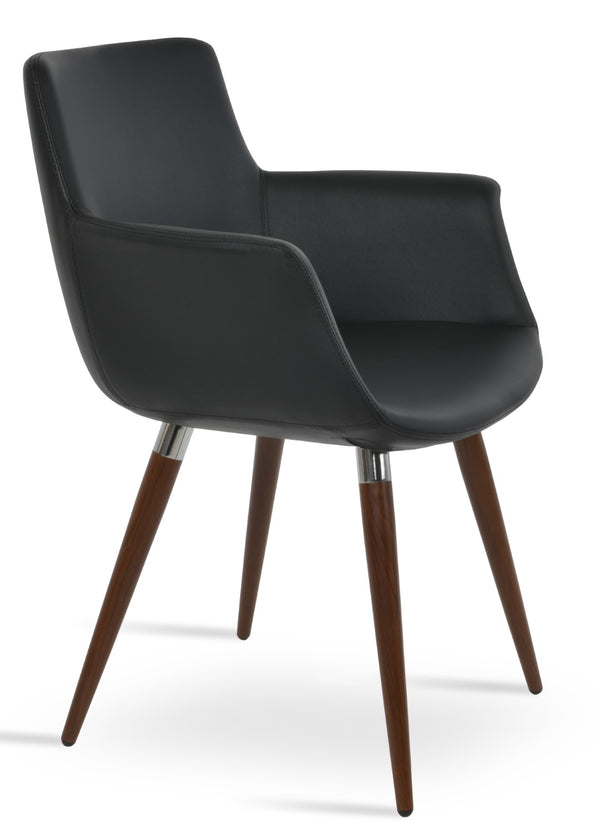 Soho Concept Bottega Arm Office Chair - Stylish Leatherette Dining Chair With Adjustable Heights & 2-year Guarantee Walnut,Black  Soho-concept-dining-chair-01166