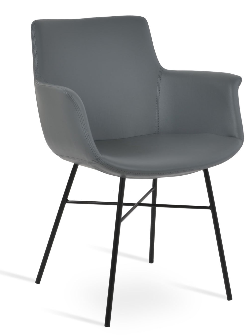 Soho Concept Bottega Arm (Large) Office Chair – Stylish Leatherette Design With Steel Base & 2-year Warranty Black,Grey  Soho-concept-dining-chair-01220