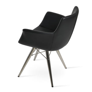 Soho Concept Bottega Arm Office Chair - Stylish Leatherette Dining Chair With Adjustable Heights & 2-year Guarantee Black  Soho-concept-dining-chair-01156