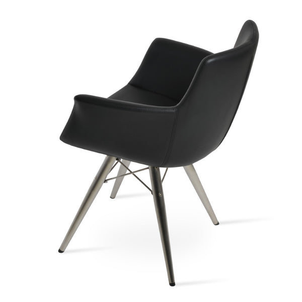 Soho Concept Bottega Arm Office Chair - Stylish Leatherette Dining Chair With Adjustable Heights & 2-year Guarantee Black  Soho-concept-dining-chair-01156