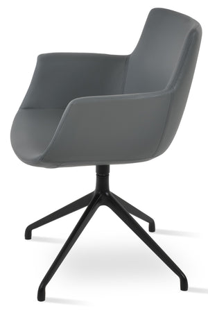 Soho Concept Bottega Arm Office Chair - Stylish Leatherette Dining Chair With Adjustable Heights & 2-year Guarantee Black,Grey  Soho-concept-dining-chair-01422