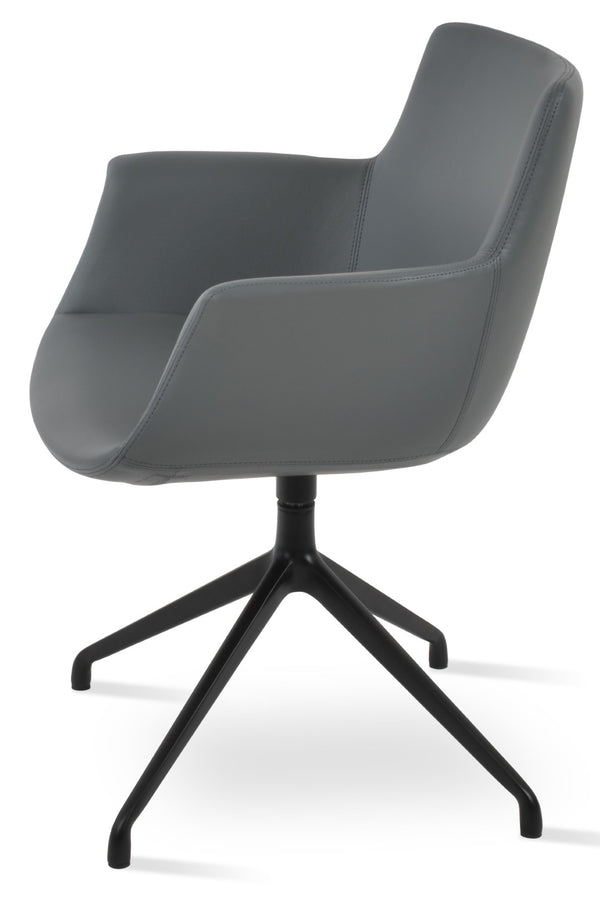 Soho Concept Bottega Arm Office Chair - Stylish Leatherette Dining Chair With Adjustable Heights & 2-year Guarantee Black,Grey  Soho-concept-dining-chair-01422