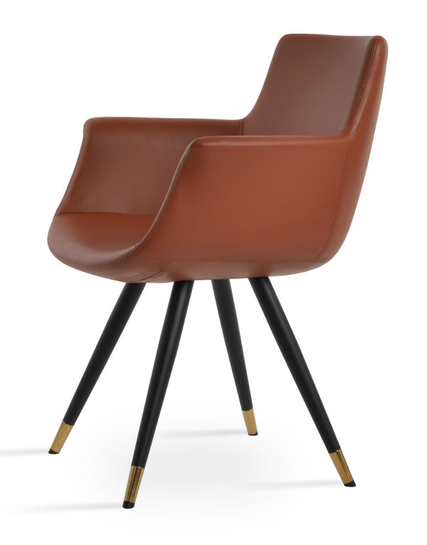 Soho Concept Bottega Arm Office Chair - Stylish Leatherette Dining Chair With Adjustable Heights & 2-year Guarantee Black,Gold,Brass  Soho-concept-dining-chair-01442