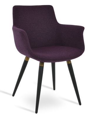 Soho Concept Bottega Arm Office Chair - Stylish Adjustable Dining Chair In Wool & Boucle Fabrics, 10-year Warranty Black,Gold  Soho-concept-dining-chair-01157