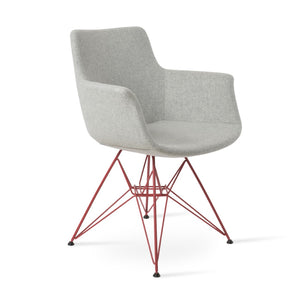 Soho Concept Bottega Arm Large Office Chair - Stylish Chrome Base, Versatile Heights, 10-year Fabric Guarantee! Silver  Soho-concept-dining-chair-01154